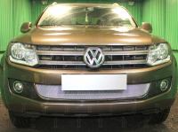 Volkswagen Amarok (10–15) Защита радиатора, хром (с 2-мя горизонтальными ребрами жесткости)