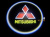 Лазерная подсветка Welcome со светящимся логотипом Mitsubishi в черном металлическом корпусе, комплект 2 шт.