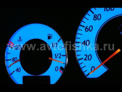 Mercedes W209 CLK после 2002 г. светящиеся шкалы приборов - накладки на циферблаты панели приборов, дизайн № 2