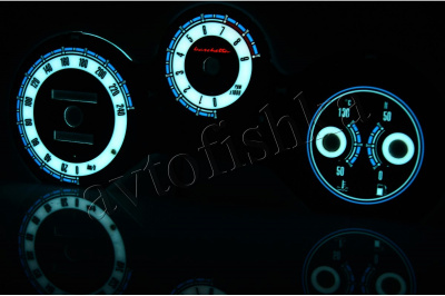 Fiat Barchetta светодиодные шкалы (циферблаты) на панель приборов - дизайн 1